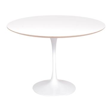 Imagem de Mesa Saarinen Redonda Fórmica Branca 100cm - Base Branca