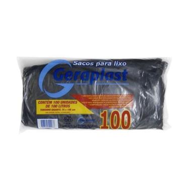 Imagem de Saco para Lixo 100L Preto GERAPLAST pct c/100un 100x100 (75X105X0,9)