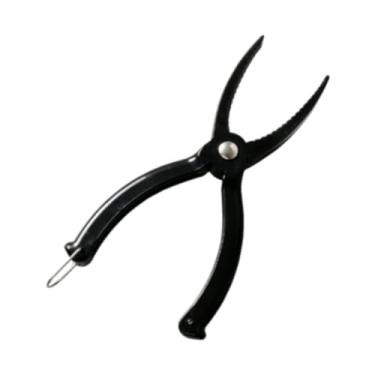 Imagem de rockible Grampo de pesca, isca, pegador de peixe portátil, 7,5 polegadas, ferramenta de antiderrapante longa, Preto