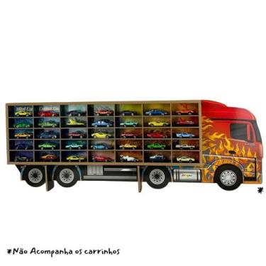 Imagem de Estante Painel Expositor Caminhão Carreta Cegonheira Porta 35 Carrinho