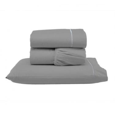 Imagem de jogo de lençol ponto palito casal queen 400 fios 3 peças - amora enxov