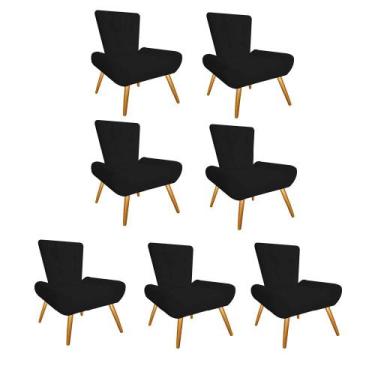 Imagem de Kit 07 Poltrona Cadeira Decorativa  Nani Sala de Estar Recepção Escrit
