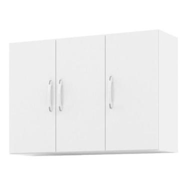Imagem de Armário Suspenso 3 Portas para Cozinha ou Lavanderia Branco - Moveis F