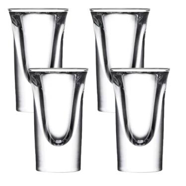 Imagem de Sihanoukville Conjunto de 4 copos de shot de 21 g com base pesada - Copos pequenos de uísque para vodca, tequila, expresso, licor e bebidas espirituosas - Acessórios duráveis para bar