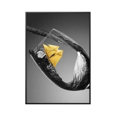 Imagem de Copo De Vinho Para Barco Pequeno, Impressão Em Tela, Decoração Moderna