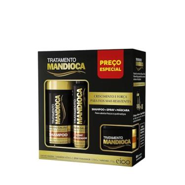Imagem de Eico Kit Efeito Salão Mandioca Shampoo 450ml + Spray Finalizador 120ml + Máscara 270g
