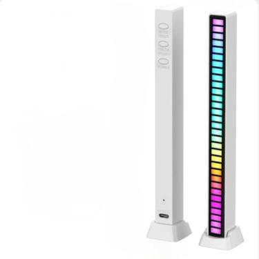 Imagem de Barra de Led Rítmica RGB Sensor de Som Gamer Decorativo Adequado para lazer,esportes,carro e outros multiusos (BRANCO/Y10090)