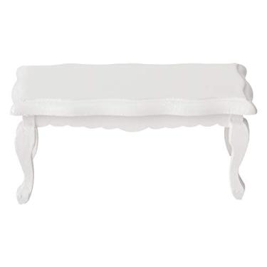 Imagem de KIMISS Móveis de Modelo de Mesa Final Em Miniatura Durável para 1:12 Acessórios para Casas Boneca Em Escala - Móveis Leves Boneca Madeira Branca Crianças (Branco)