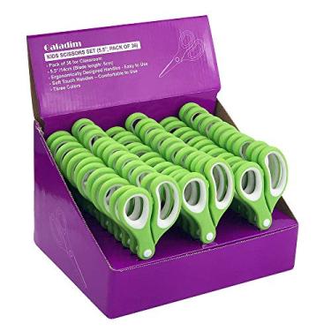 Imagem de Tesoura infantil da Galadim (pacote com 36, ponta pontiaguda, 14 cm) – 14 cm Tesoura de aluno escolar pontiaguda macia ao toque GD-016-P-K