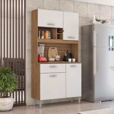 Imagem de Cozinha Compacta Malta Amêndola Touch Branco Demóbile