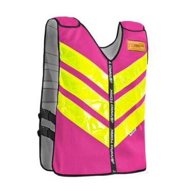 Imagem de Colete Refletivo Motoboy Mototáxi Pro Tork Alta Visibilidade, ROSA, P