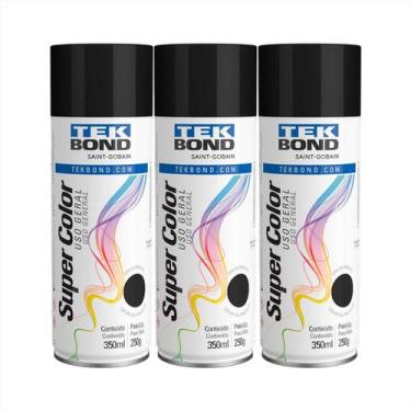 Imagem de Tinta Spray Tek Bond Secagem Rápida 350ml Kit 3, Branco Brilhante