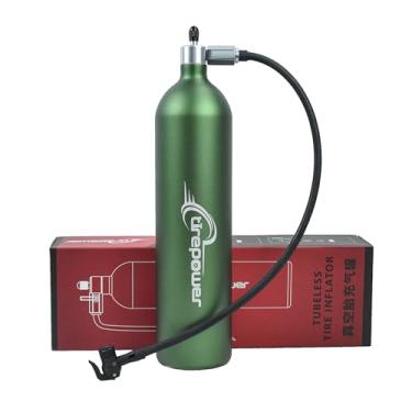 Imagem de Bomba de ar de pneu sem câmara de ar para bicicleta de estrada de 1,3 L MTB 200PSI garrafa de ar verde com válvula cilindro de gás para aspirador sem câmara