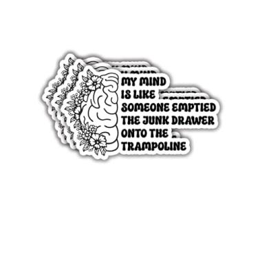 Imagem de (3 peças) My Mind is Like Someone Emptied The Junk Drawer onto The Trampolim Adesivo Engraçado Provérbios Sarcásticos Humorísticos Vinil Decalque para Tumbler Laptop Kindle Garrafas de Água Livros