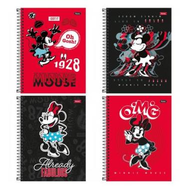 Imagem de Caderno Colegial Espiral Capa Dura 10x1 - 160 Folhas - Minnie Vintage 