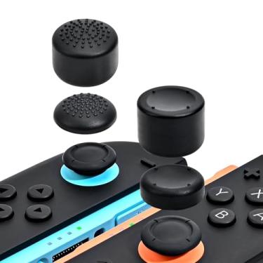 Imagem de DLseego Punhos de polegar projetados para Nintendo Switch 2 (2025), silicone macio Joycon controle analógico capa protetora antiderrapante 8 peças botões Joy Con Joystick Caps Covers - Preto