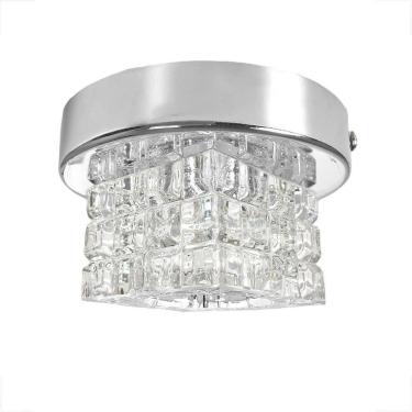 Imagem de Spot De Cristal Sobrepor Quadrado Prata Polido Quarto Bet45