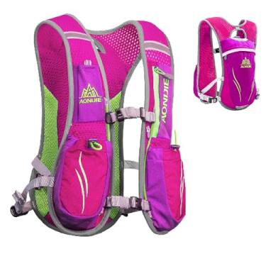 Imagem de Mochila YAPJEB 5.5L com hidratação para corrida, corrida, caminhada, uso ao ar livre, colete de hidratação, Rose Red