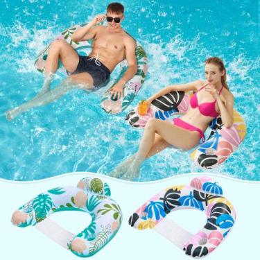 Imagem de Pacote com 2 flutuadores de piscina OKSUWATER para adultos com porta-c