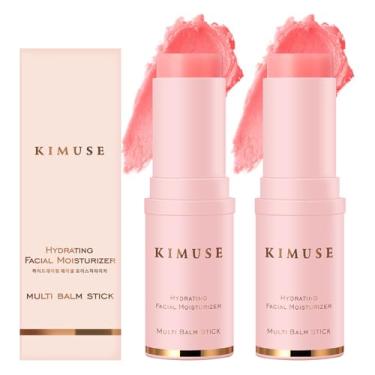 Imagem de KIMUSE Bastão hidratante multibálsamo, protetor labial hidratante multifuncional para os olhos, creme para o pescoço, base de maquiagem, reduz rugas e hidratante para cuidados com a pele do rosto