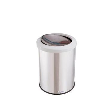 Imagem de Lixeira Inox Basculante 30 Litros Tampa Flip Top Cesto Lixo - CCM, Bra