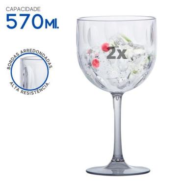 Imagem de Kit Taças Gin Drinks Acrílico Resistente Cozinha 570ML 2 Pçs - Paramou