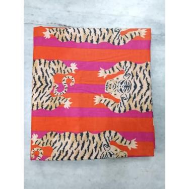 Imagem de Tecido estampado bloco à mão da Yard PRECUT 100% algodão 100% algodão tecido indiano leve para fazer tops de vestidos de verão Tecido indiano para artesanato Home Decore. (Design 131, 1 metro