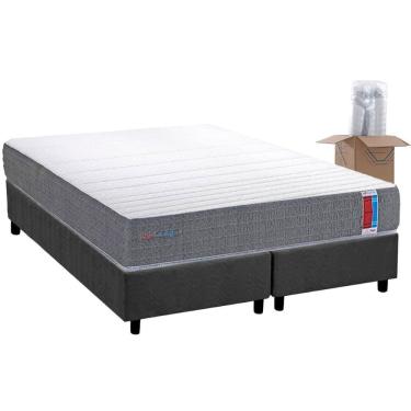 Imagem de Conjunto Box Queen: Colchão Espuma Herval D28 Singlecore + Base CRC Suede Gray (158x198)