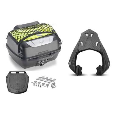 Imagem de Kit Baú 43L Monolock Adventure Givi E43nbr + Bagageiro Moto Fazer 250 Fz25 2018 A 2023 Spto549 Scam