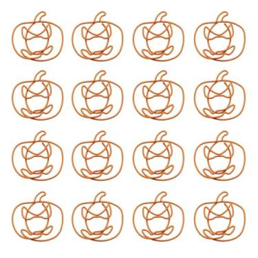 Imagem de 30 peças de clipes de papel com tema de Halloween criativo abóbora fantasma chapéu de bruxa clipes de marcador de página em caixa clipes de notas de metal marcadores de livro clipes de fotos para