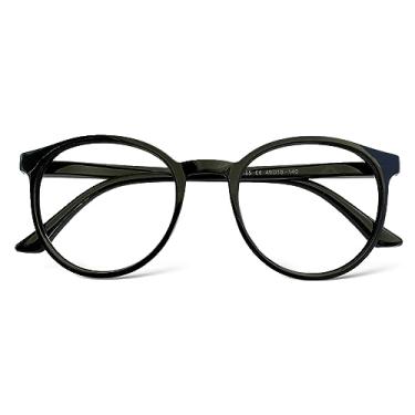 Imagem de Armação de Óculos Redondo Geek Unissex Retrô Moda Acessório - Preto