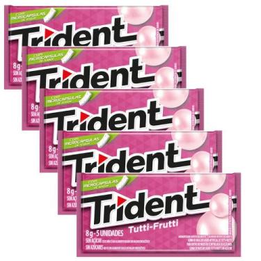 Imagem de Kit 5 Chiclete Trident Tutti Frutti 8g com 5 Unidades