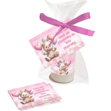 Imagem de 25 Lembrancinhas Hidratante Tema Ursinha Rosa Chá De Bebê
