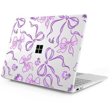Imagem de Mektron Capa impressa para laptop Microsoft Surface 2025 Windows 11 Copilot+ PC Surface Laptop 33.0 cm capa para tela sensível ao toque serve no modelo 2095, flores-laços-roxo