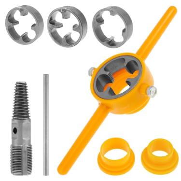 Imagem de Tzdxfgl Kit de rosqueador de tubos de PVC com rosca de tubo de plástico e conjunto de moldes redondos, encanamento, kit de ferramentas manuais reutilizáveis, conjunto de moldes redondos para