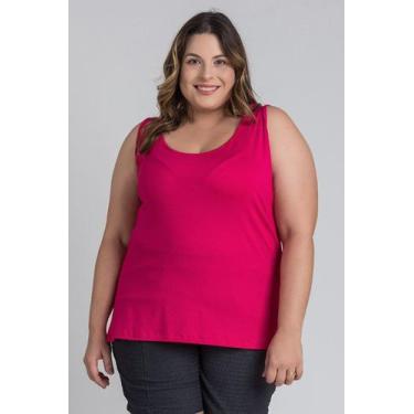 Imagem de Regata Feminina Plus Size Básica Visco - Serena, G1, Pink