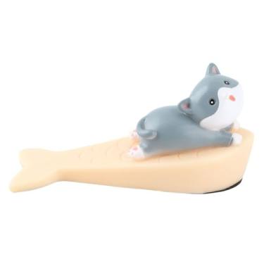Imagem de Chiffonade Batente de porta - Batente de porta em forma de animal decorativo engraçado batente de porta bonito cunha portátil para interior de casa e escritório (gatinhos bege)