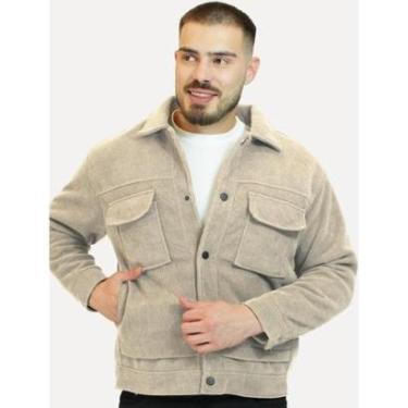 Imagem de Jaqueta Dixen Masculina Veludo Cotelê Pockets Areia-Masculino