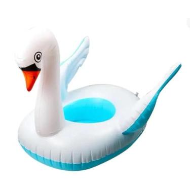 Imagem de Bóia Cisne Inflável Infantil 75x57 Baby Cestinha Para As Pernas