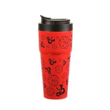 Imagem de Dungeons & Dragons D20 Dice & Logo Red 765.4 g Copo de café de aço inoxidável