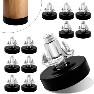 Imagem de Pés niveladores de móveis de 1/10.2 cm, 12 peças de niveladores de móveis ajustáveis com porcas em T, pés de nivelamento de rosca rosqueados para mesa, cadeiras, gabinete, pernas de banco