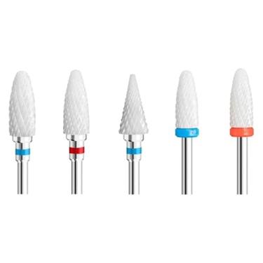 Imagem de 5 peças de cerâmica para arte de unhas, cortador rotativo, aparelho de limpeza para manicure, acessórios de máquina de trituração de unhas, ferramenta de gel de unha