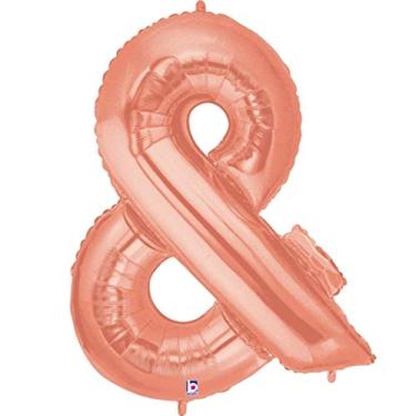 Imagem de Five Star Party Co Formato de megalão e ampersand ouro rosa