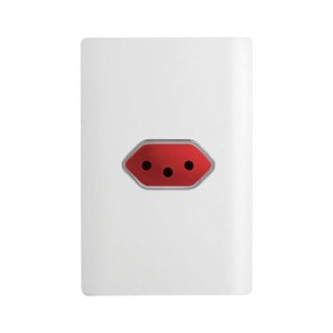 Imagem de Tomada 2p+t Horizontal De 20 Ampères Vermelha Da Linha Novara - 1200-44 - Dicompel