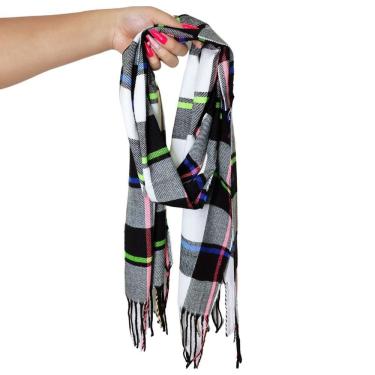 Imagem de Cachecol Lenço Feminino Inverno Redstar Winter Em Xadrez