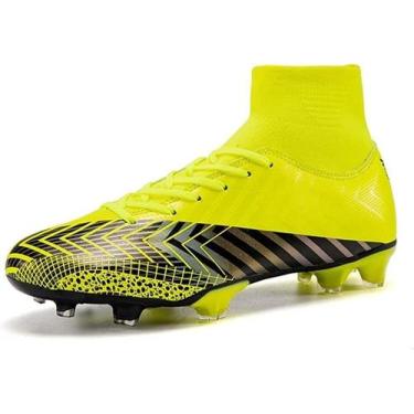 Imagem de Tênis de futebol masculinos de futebol com pontas longas, couro e borr