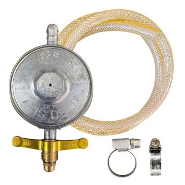 Imagem de Kit Registro Com Mangueira Botijão Cozinha Fogão 4 Bocas