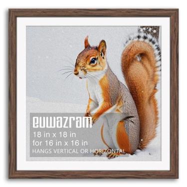 Imagem de Porta-retratos euwazram 46x46cm Nogueira rústica com tapete