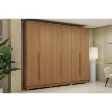 Imagem de Guarda Roupa Casal 6 Portas e 3 Gavetas c/ Pés CB03T580 Canela - Kappesberg