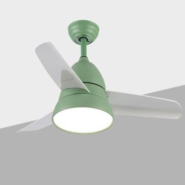 Imagem de Pequeno quarto lustre ventilador de teto com luz cozinha moderno preto embutido ventilador luminária crianças ventilador de teto luz para quarto crianças berçário sala de jantar, rosa azul a